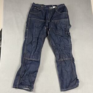 Key Pants Mens 38x32 Blue Double Knee Straight Leg Carpenter Distressed Workwear